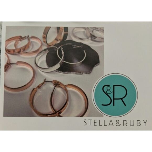 Stella & Ruby Nautical Hoop Earrings in Silver - NWT - Picture 2 of 5